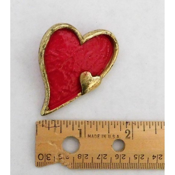 3 Holiday Pins Christmas Ornament Wreath Valentine Heart Jewelry - Picture 3 of 5